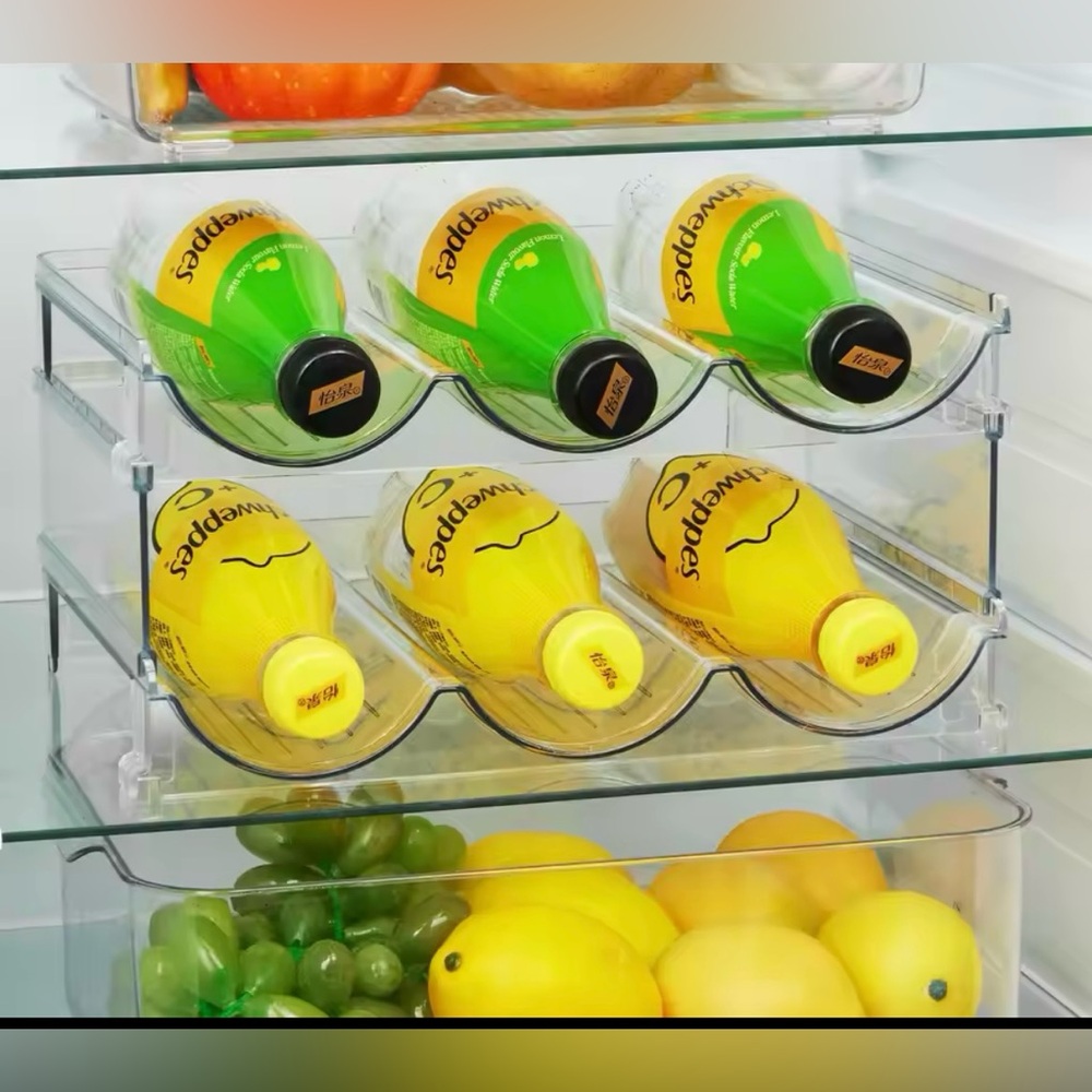 New mDesign Fridge Wine Rack water bottle Kitchen Storage Stacking Organizer set